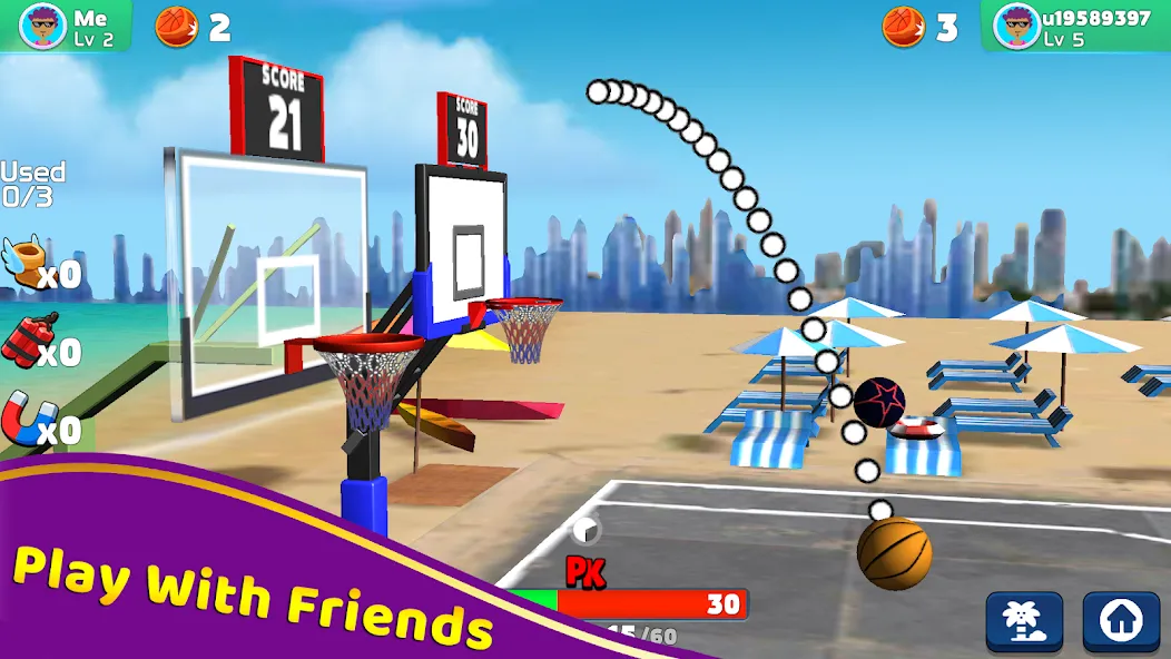 Shoot Challenge Basketball (Шут Челлендж Баскетбол) МОД/Взлом [Меню, Бесконечные монеты и Открытые уровни] Screenshot 5