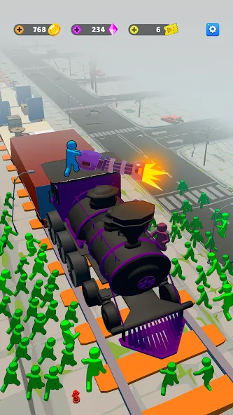 Train Defense: Zombie Game (Трейн Дефенс) МОД/Взлом [Бесконечные деньги, Монеты и Мега MOD] Screenshot 1