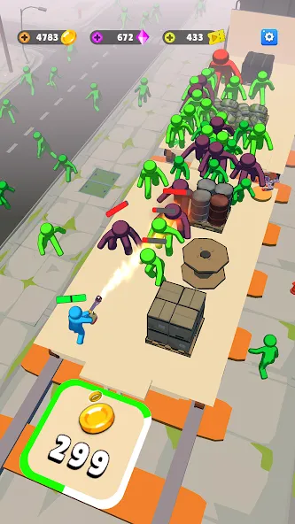 Train Defense: Zombie Game (Трейн Дефенс) МОД/Взлом [Бесконечные деньги, Монеты и Мега MOD] Screenshot 5