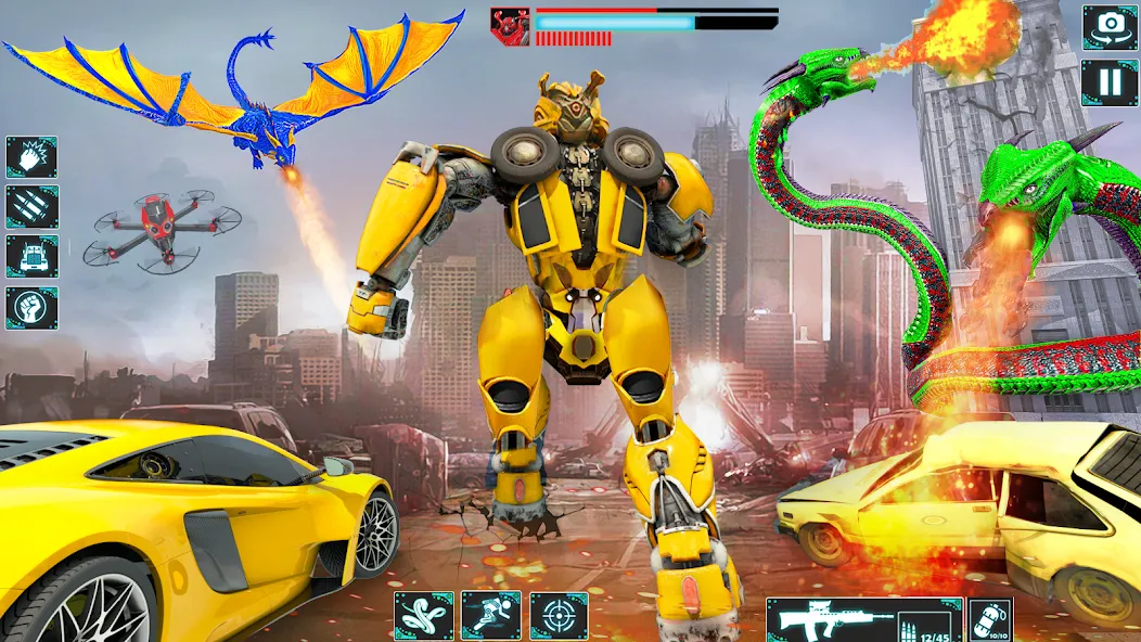 Snake Car Robot Transformation (Снейк Кар Робот Трансформейшн) МОД/Взлом [Бесконечные деньги, Монеты и Мега MOD] Screenshot 2