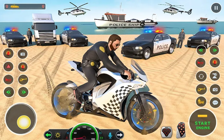 Police Car Driving: Car Games (ЮС Полис Кар Транспорт Трак) МОД/Взлом [Все открыто, Дополнительные деньги и Меню MOD] Screenshot 2