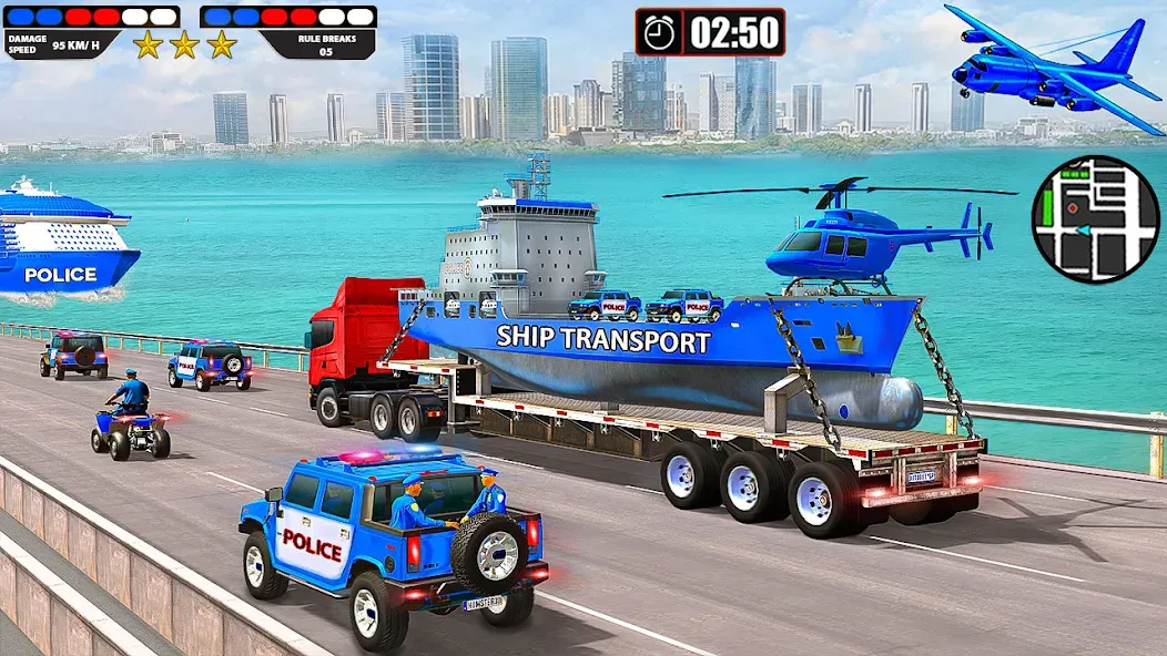 Police Car Driving: Car Games (ЮС Полис Кар Транспорт Трак) МОД/Взлом [Все открыто, Дополнительные деньги и Меню MOD] Screenshot 5