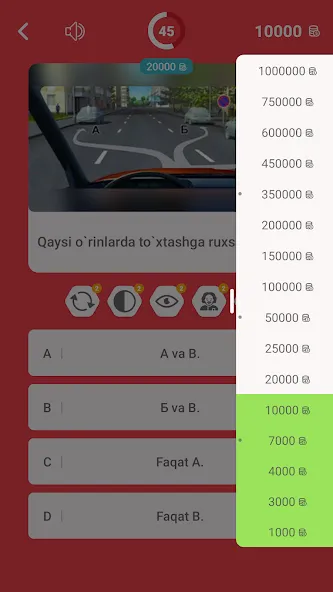 Millioner Avto Imtihon 2024 (Миллионер Авто Имтихон 2023) МОД/Взлом [Деньги, Монеты и Меню MOD] Screenshot 4