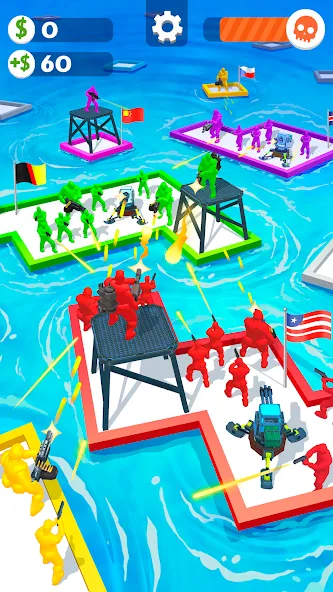 War of Rafts: Crazy Sea Battle (Война плотов) МОД/Взлом [Все открыто, Дополнительные деньги и Меню MOD] Screenshot 1