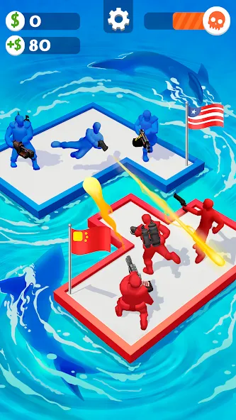 War of Rafts: Crazy Sea Battle (Война плотов) МОД/Взлом [Все открыто, Дополнительные деньги и Меню MOD] Screenshot 2