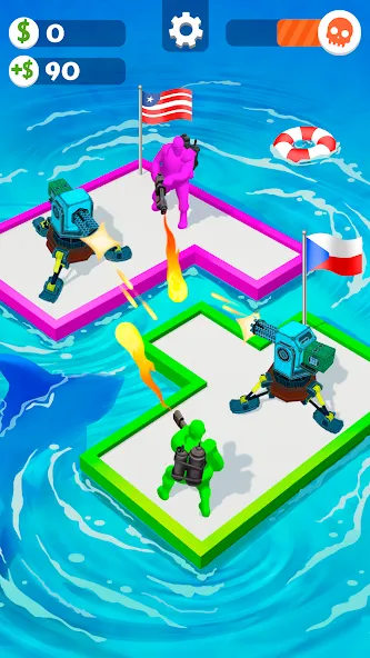 War of Rafts: Crazy Sea Battle (Война плотов) МОД/Взлом [Все открыто, Дополнительные деньги и Меню MOD] Screenshot 4