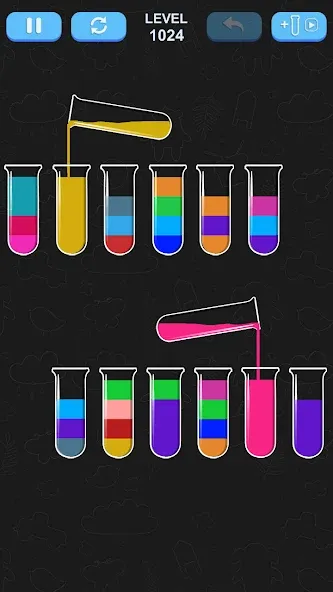 Water Sort Puzzle (Уотер Сорт Пазл) МОД/Взлом [Меню, Бесконечные монеты и Открытые уровни] Screenshot 3