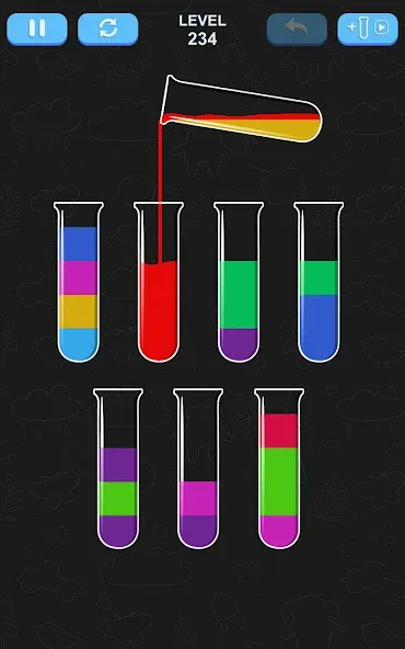 Water Sort Puzzle (Уотер Сорт Пазл) МОД/Взлом [Меню, Бесконечные монеты и Открытые уровни] Screenshot 5