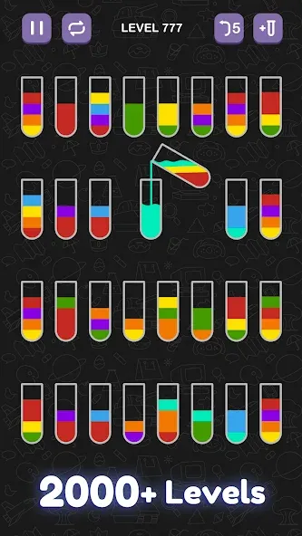 Water Sort Puzzle - Sort Color МОД/Взлом [Все открыто, Дополнительные деньги и Меню MOD] Screenshot 2