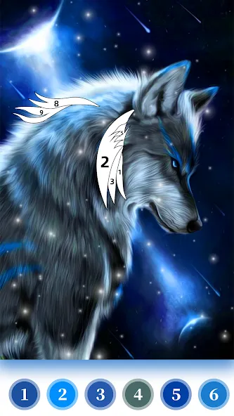 Wolf Coloring Book Color Game (Вульф Колоринг Бук Колор Гейм) МОД/Взлом [Деньги, Монеты и Меню MOD] Screenshot 2