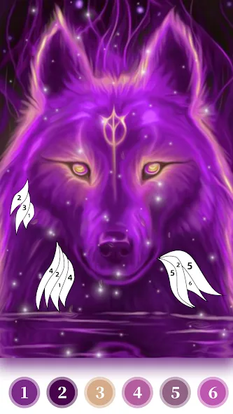 Wolf Coloring Book Color Game (Вульф Колоринг Бук Колор Гейм) МОД/Взлом [Деньги, Монеты и Меню MOD] Screenshot 4
