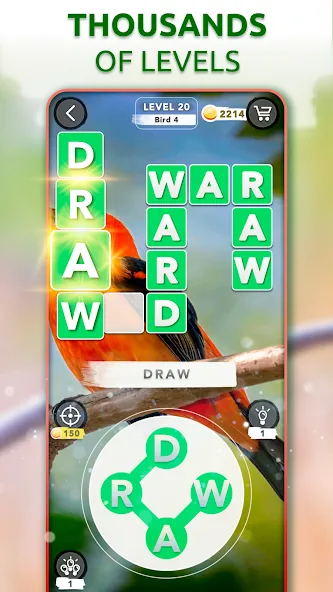 Word Connect - Words of Nature МОД/Взлом [Все открыто, Дополнительные деньги и Меню MOD] Screenshot 1