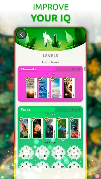 Word Connect - Words of Nature МОД/Взлом [Все открыто, Дополнительные деньги и Меню MOD] Screenshot 5